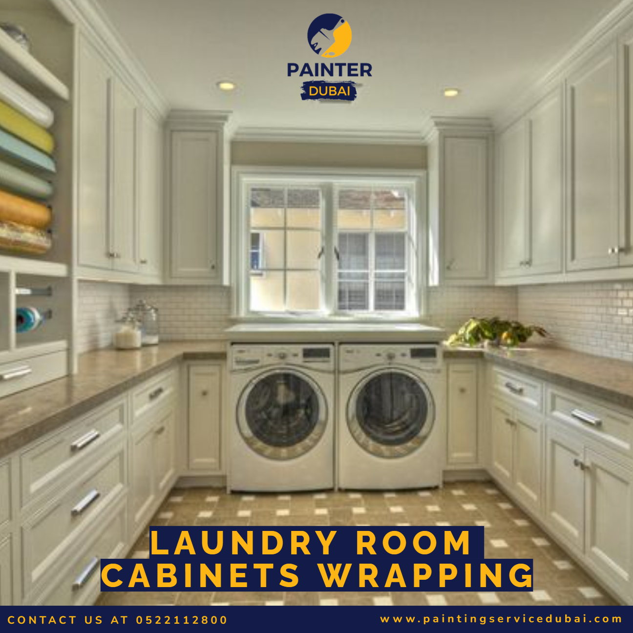 Laundry Room Cabinets Wrapping